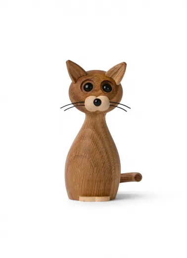 Spring Copenhagen Lucky sitzende Holzkatze eiche h 15,9 cm