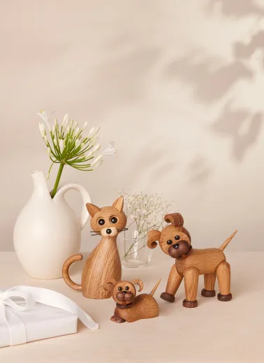 Spring Copenhagen Lucky sitzende Holzkatze eiche h 15,9 cm