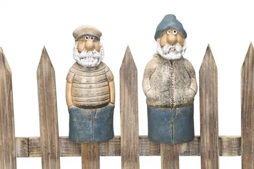 Set of 2 Fence Figures Sailors blue beige h 20 cm / 20.5 cm maritime Sailors