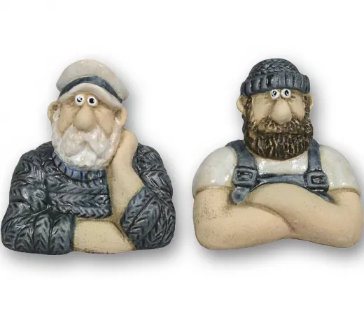 2 maritime Topfrandfiguren Seemänner blau weiß h 11 cm Steinzeug Garten Deko 2 maritime Topfrandfiguren Seemänner blau weiß h 11 cm Steinzeug Garten Deko