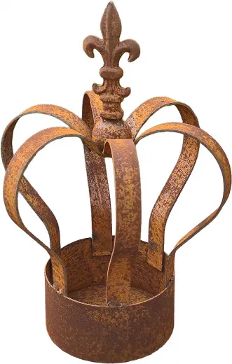 Nostalgische Rost Krone zum Bepflanzen D 21,5 x H 33 cm Garten Dekoration Pflanztopf