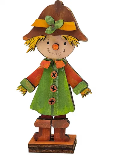 Kranzfigur Holz Vogelscheuche mit Hut Knöpfen h 10 cm handbemalt Herbstdeko Kranzfigur Holz Vogelscheuche mit Hut Knöpfen h 10 cm handbemalt Herbstdeko