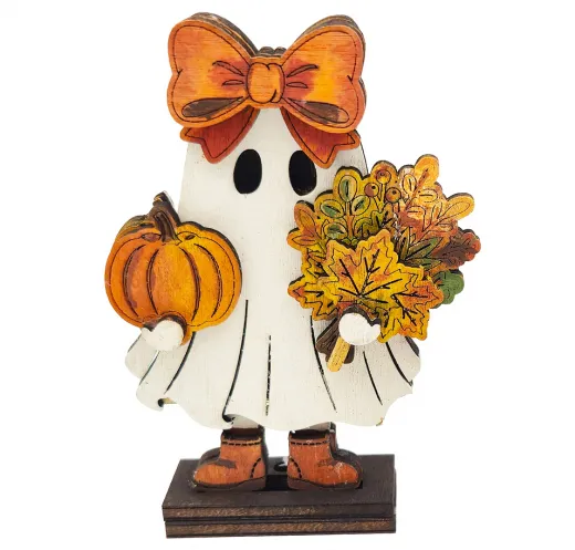 Kranzfigur Halloween Herbst Gespenst mit Kürbis Schleife Herststrauß H 8 cm Kranzfigur Halloween Herbst Gespenst mit Kürbis Schleife Herststrauß H 8 cm