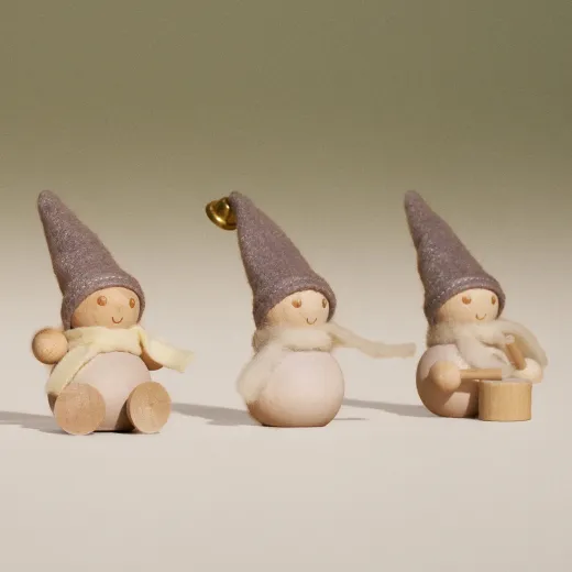 Aarikka Frost Elfs weiß h 9 cm finnische Weihnachtsfigur mit Trommel