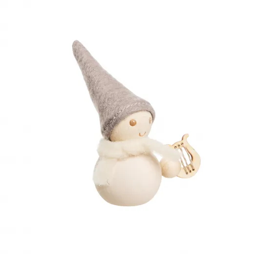 Aarikka Elf mit Harfe weiß h 9 cm finnische Weihnachtsfigur