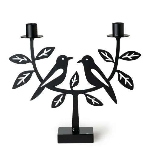 Bengt & Lotta sitting birds - 2 sitzende Vögel Kerzenständer 2-flammig schwarz h 27 cm Bengt & Lotta sitting birds - 2 sitzende Vögel Kerzenständer 2-flammig schwarz h 27 cm