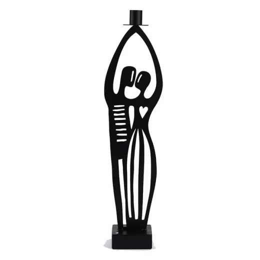 Bengt & Lotta mittlerer Kerzenhalter The Kiss - der Kuss schwarz h 31 cm