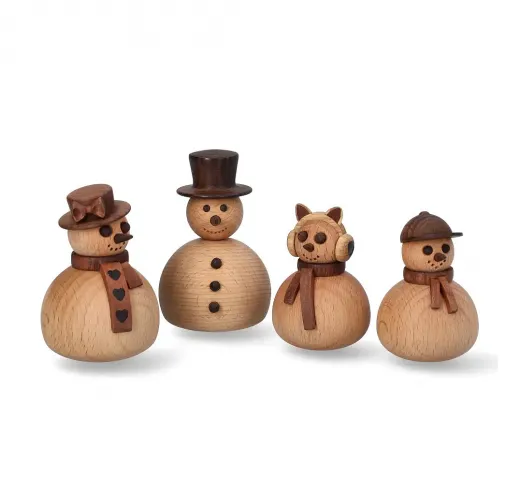 Dekorative Holzfigur Holz-Schneefrau und Familie mit Spring Copenhagen