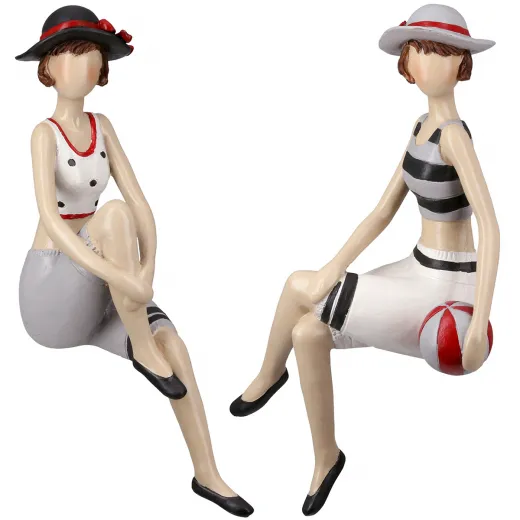 GILDE Beachgirls – 2er-Set humorvolle Badeixen als Kantensitzer GILDE Beachgirls – 2er-Set humorvolle Badeixen als Kantensitzer