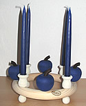 1 Holzstecker mittlerer Apfel, cobalt