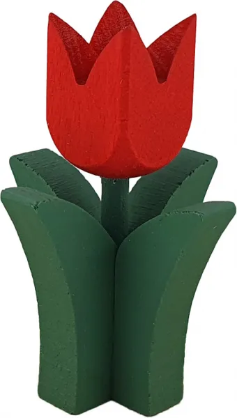 Sebastian Steckfigur große Tulpe 4-blättrig, rot, Höhe 6 cm, für Sebastian Holzkränze