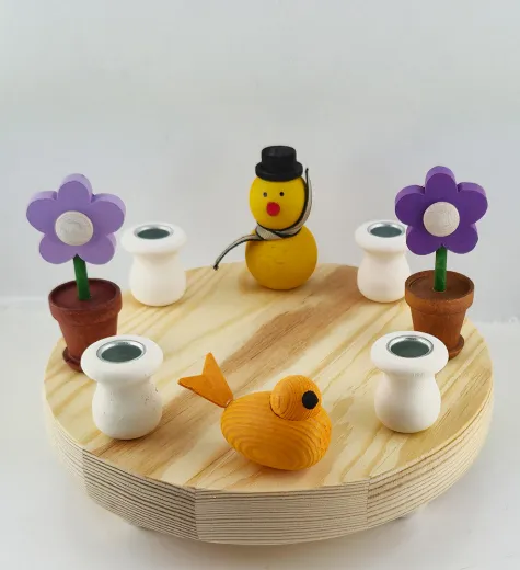1 Steckfigur kleiner Vogel orange für kleine Holzkränze