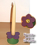 1 Kerzenhalter Blume lila/grün