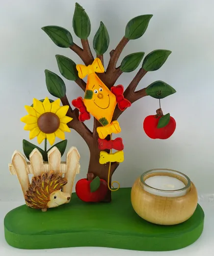 Talvel Steckplatte Nierenform dunkelgrün ohne Bestückung 18x8x1,5 cm, Herbstfiguren