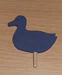 1 Holzstecker große Ente, cobalt