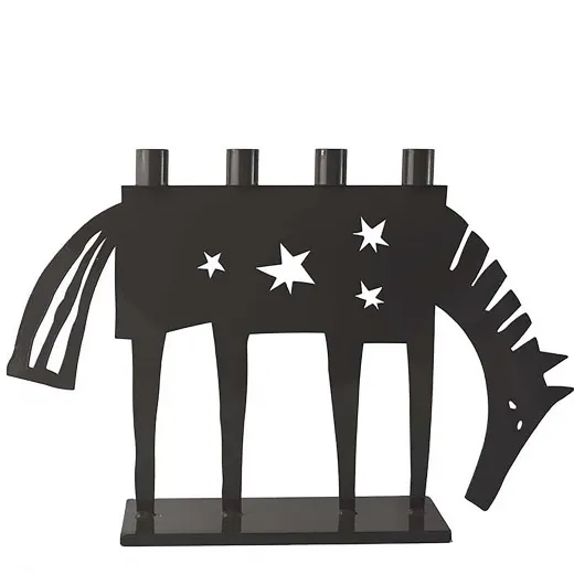 Bengt & Lotta großer Kerzenständer HORSE 4 Pferd mit Sternen 4-flammig schwarz, h 31 cm