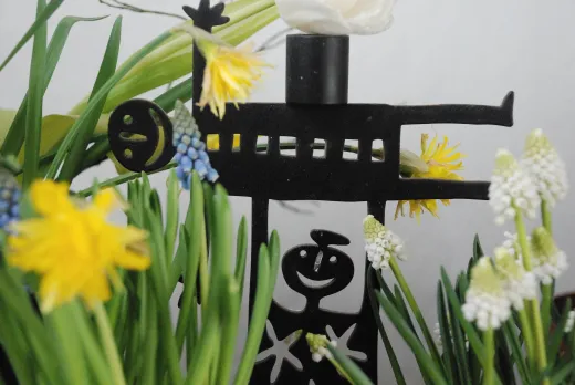 Bengt & Lotta großer Kerzenständer THE LIFT schwarz H 28 cm schwedische Deko