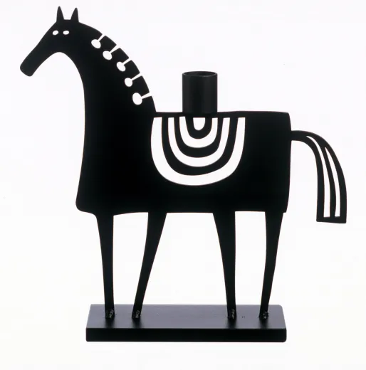 Bengt & Lotta großer Kerzenhalter SWEDISH HORSE, schwarz, H 23 cm, skandinavischer Design Artikel, H 23 cm