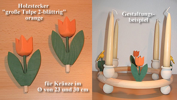 Sebastian große Tulpe 2-blättrig, orange