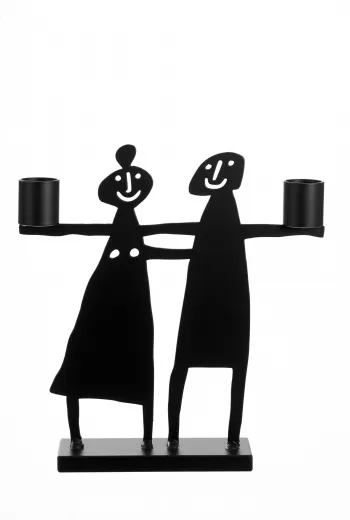 Bengt & Lotta Couple Paar großer Kerzenständer schwarz h 19 cm Bengt & Lotta Couple Paar großer Kerzenständer schwarz h 19 cm