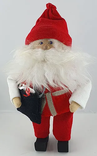 Butticki großer Weihnachtsmann mit Geschenketasche u. weißem Bart, weiß/rot, H 21 cm