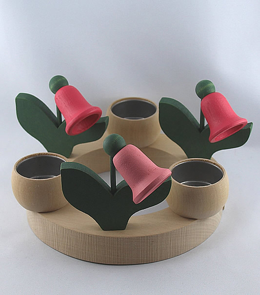 Sebastian große Glockenblume, rosé, Steckfigur Sebastian Holzkränze