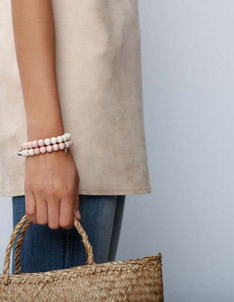Aarikka Sara Armband rosa/weiß Durchmesser 5,5 cm
