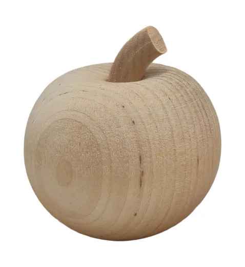 Schwedischer Holzstecker mittlerer Apfel, natur h 5 cm für Sebastian Holzkränze