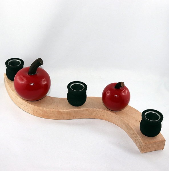 Schwedischer großer Apfel', rot lackiert, 6,5 cm