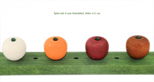 1 schwedischer Apfel, 6 mm Holzdübel, braun H 3,5 cm