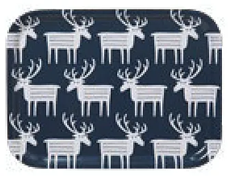 Bengt & Lotta REINDEER Tablett 20x27 cm, graublau