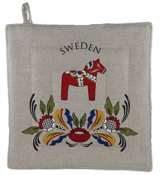 Schwedischer Topflappen Dalapferd 22x22 cm