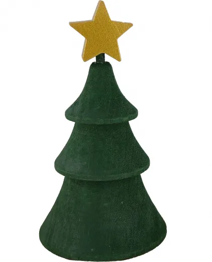 1 Holzstecker Tannenbaum mit Stern', dunkelgrün, Sebastian design