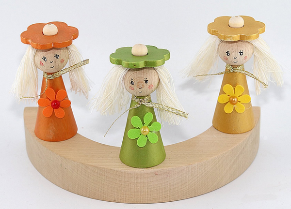 Kranzfigur Blütenmädchen orange metallic, H 8 cm