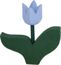 Sebastian design Tulpe mit 2 Blättern, hellblau, H 8 cm