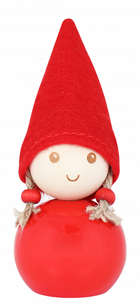 Aarikka Tonttu Elf Kaisa mit Zöpfen, rot, Höhe 9 cm Aarikka Tonttu Elf Kaisa mit Zöpfen, rot, Höhe 9 cm