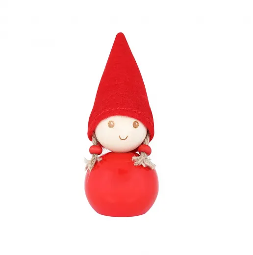 Aarikka Tonttu Elf Kaisa mit Zöpfen, rot, Höhe 9 cm Aarikka Tonttu Elf Kaisa mit Zöpfen, rot, Höhe 9 cm