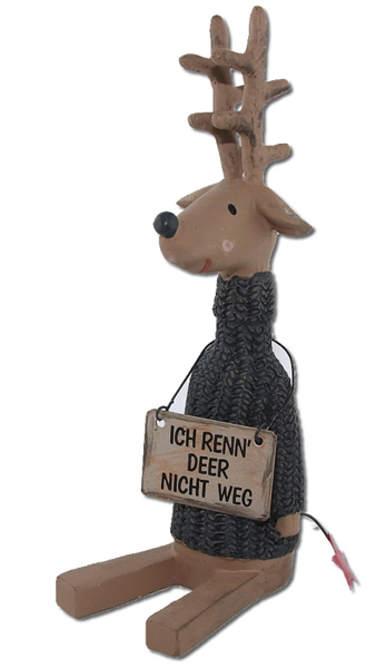 Baden collection Rentier sitzend ICH RENN DEER NICHT WEG, H 20 cm