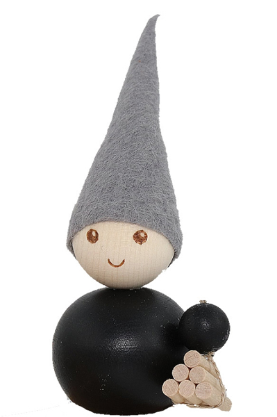 Aarikk Pakkanen weiß mit Brennholz Bündel, Höhe 9 cm, schwarz Aarikk Pakkanen weiß mit Brennholz Bündel, Höhe 9 cm, schwarz