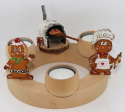 Lebkuchenfrau mit Kirsche auf dem Kopf, H 8 cm, Kranzfigur, handbemalt
