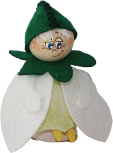 Snowdrop boy, h 8,5 cm, white/dark green