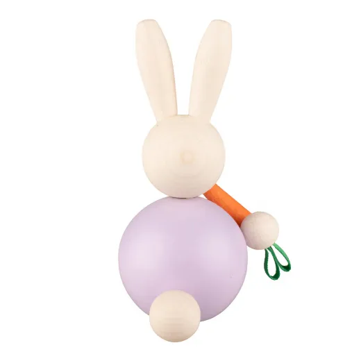 Rückseite Aarikka Osterhase Jänö mit Karotte, lavendel, h 8,5 cm
