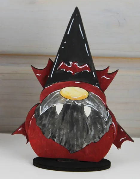 Halloween Vampir dunkelrot, schwarz, handbemalt, h 10 cm