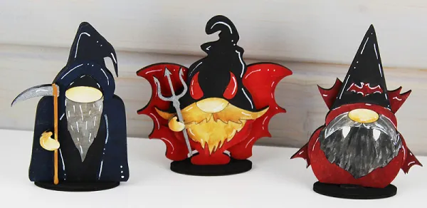 Halloween Vampir, Teufel, Sensemann, Steckfigur Sebastian Holzkränze