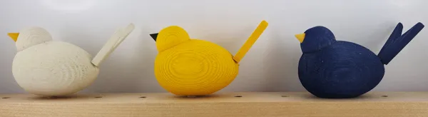 Sebastian großer Holz-Vogel, gelb