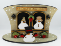 Weihnachtsdorf - Display Schneemann - Werkstatt, grünbeige, 21 cm x 10 x 16 cm, handbemalt