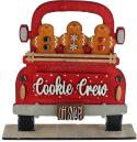 Weihnachts Set Addon für LKW, Holzbrett, Lebkuchenmänner Cookie Crew, handbemalt