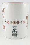 Tasse Beste Freunde mit Elch und Bär, 8,2 x 9,6 cm, weiß