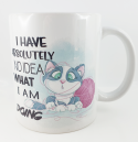 Tasse Katze mit Wollknäuel, 8,2 x 9,6 cm, weiß