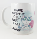 Tasse Katze mit Wollknäuel, 8,2 x 9,6 cm, weiß